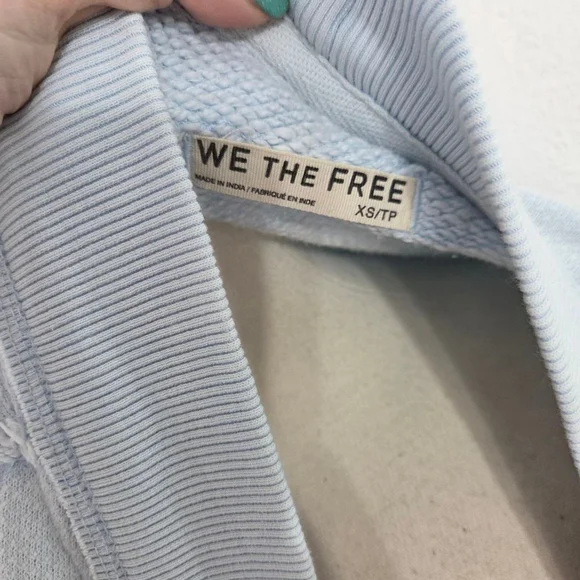 Free People We The Free Lou Day Cardi pastel blue cardigan sweatshirt women's XS - Picture 8 of 9
